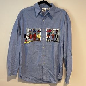 Disney Store Mickey Mouse Embroidered Button Up Size Medium